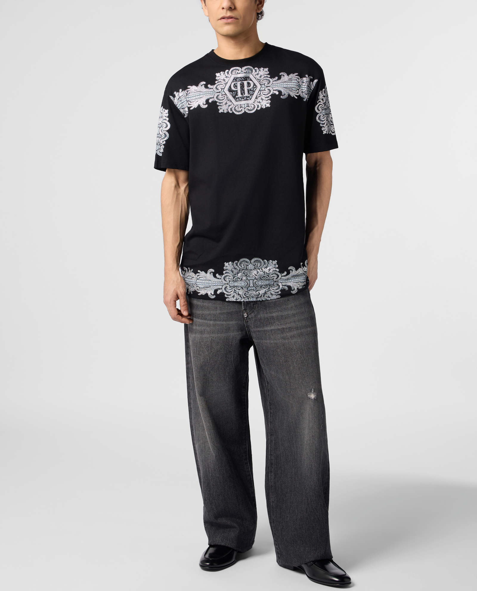 Czarny t-shirt Baroque Stones - Image #3