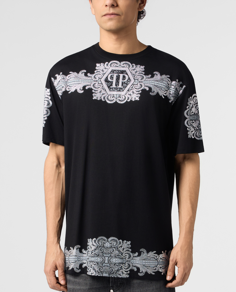 Czarny t-shirt Baroque Stones
