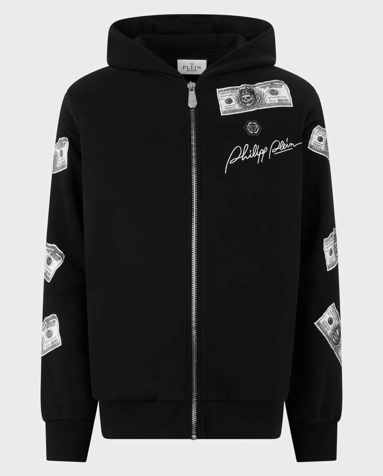 Czarna bluza z kapturem Dollar Stones