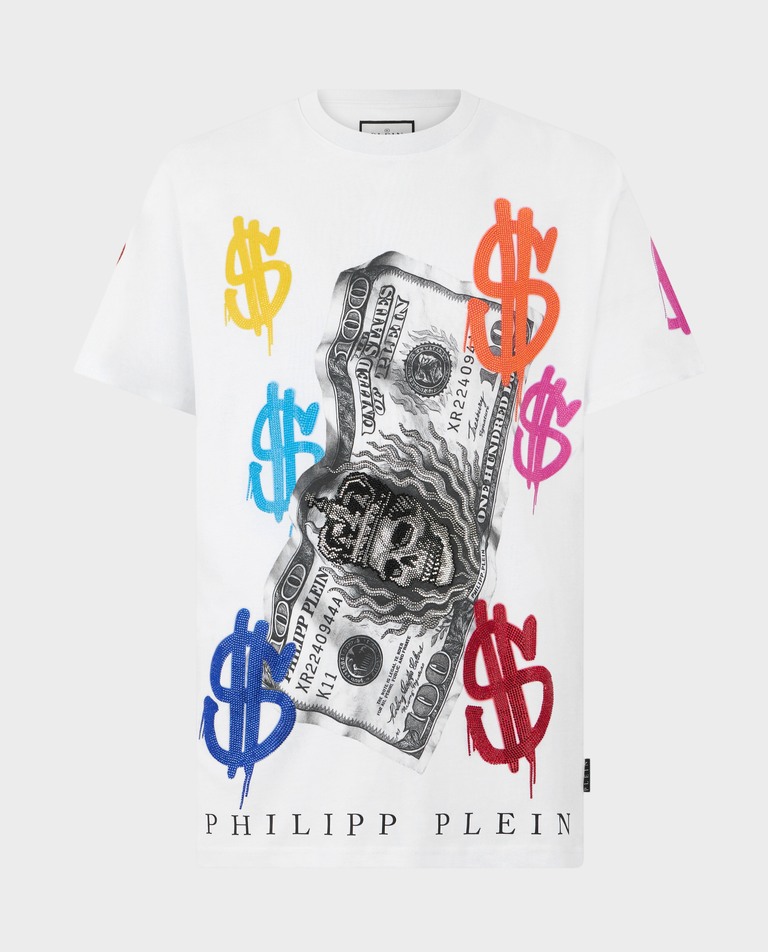 Biały t-shirt z logo Dollar