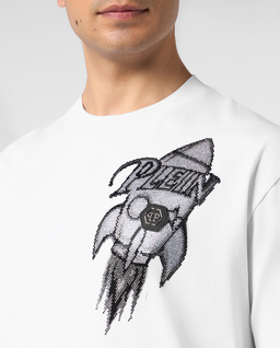 Biały t-shirt Neon Space Rocket - Image #4