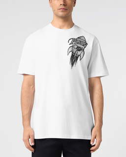 Biały t-shirt Neon Space Rocket - Image #1