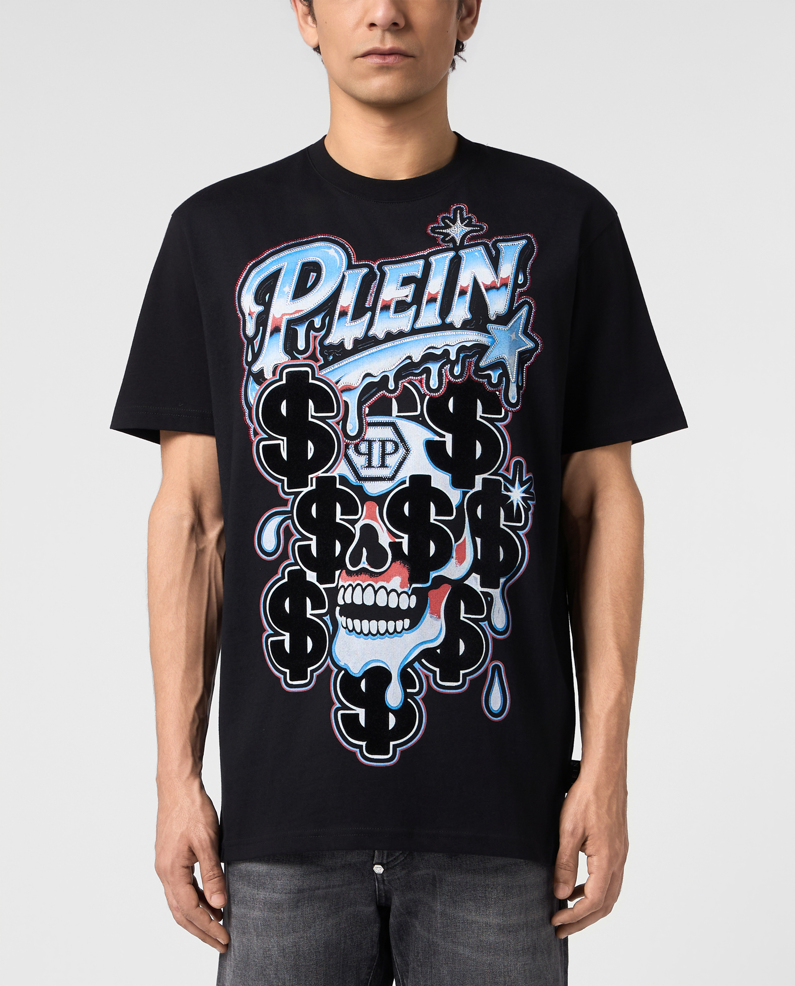 Czarny t-shirt Dollar Dripping - Image #1