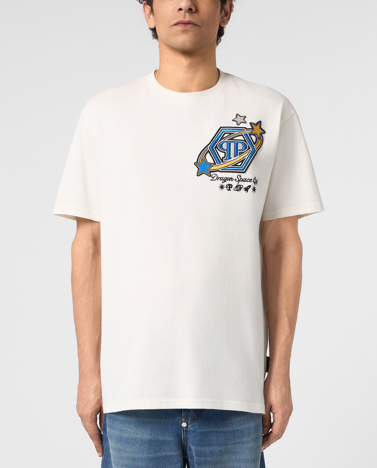 Kremowy t-shirt Plein Space