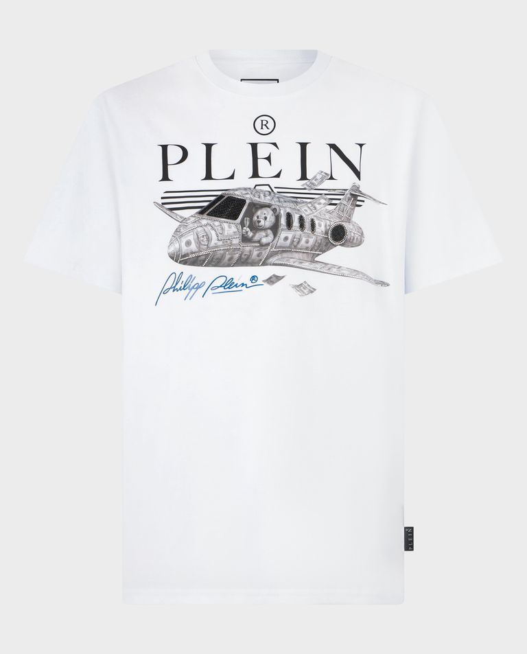 Biały t-shirt Teddy Plane Stones