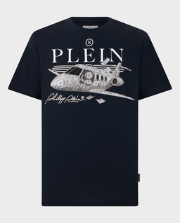Granatowy t-shirt Teddy Plane Stones - Image #0