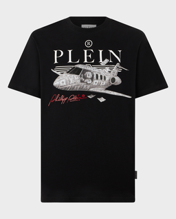 Czarny t-shirt Teddy Plane Stones - Image #0