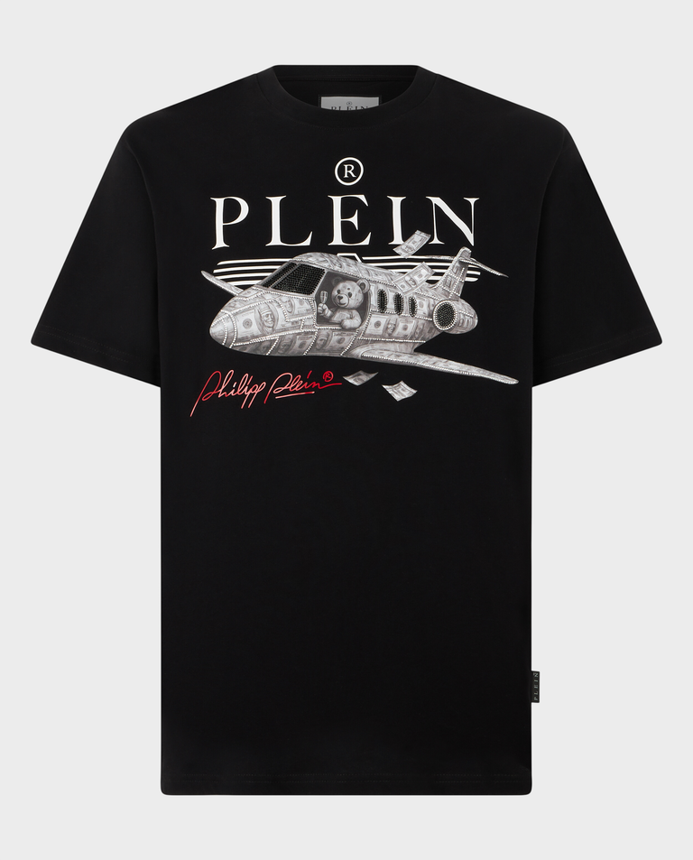 Czarny t-shirt Teddy Plane Stones