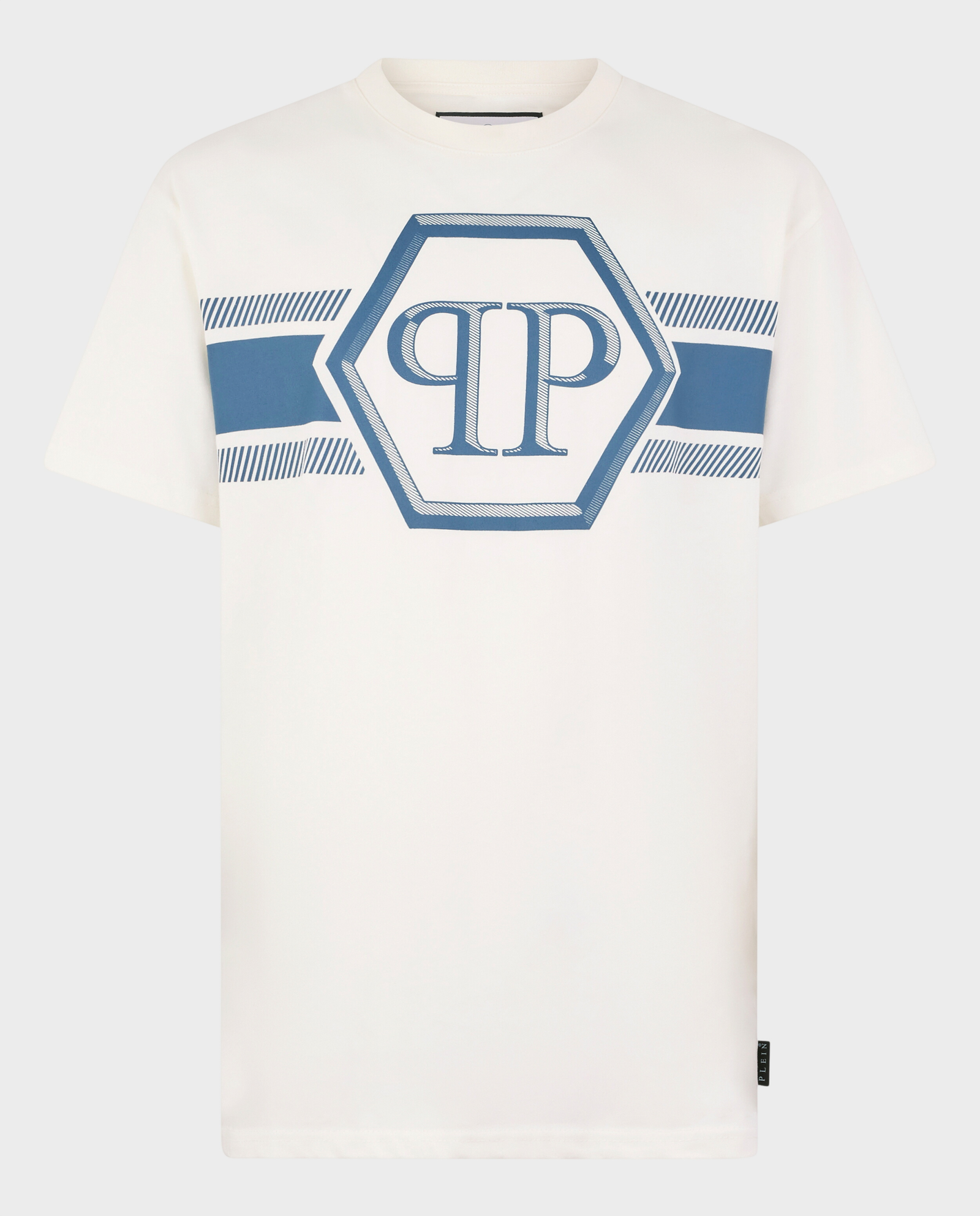 Kremowy t-shirt z kontrastowym logo - Image #0