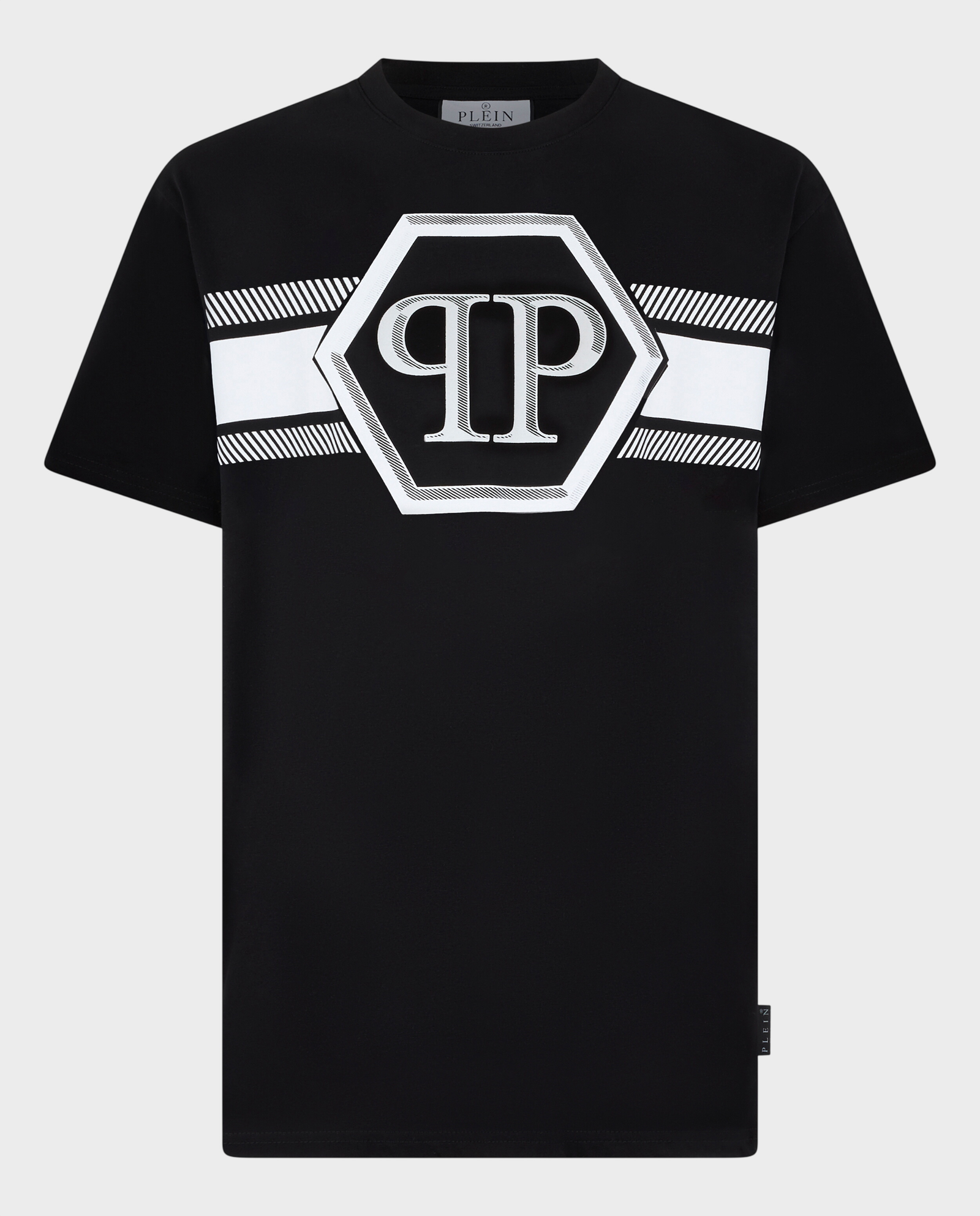 Czarny t-shirt z kontrastowym logo - Image #0
