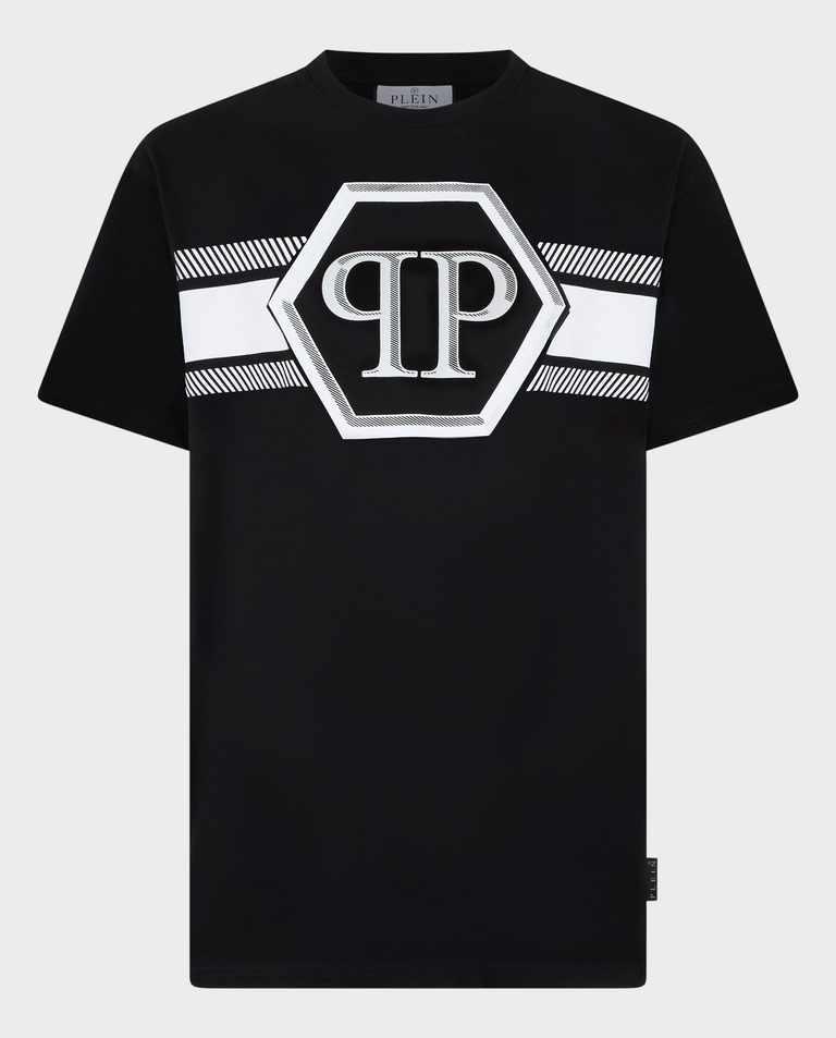 Czarny t-shirt z kontrastowym logo