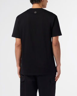 Czarny t-shirt z kontrastowym logo - Image #2