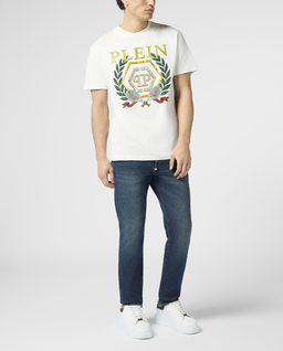 Biały t-shirt z herbem tenisowym - Image #3