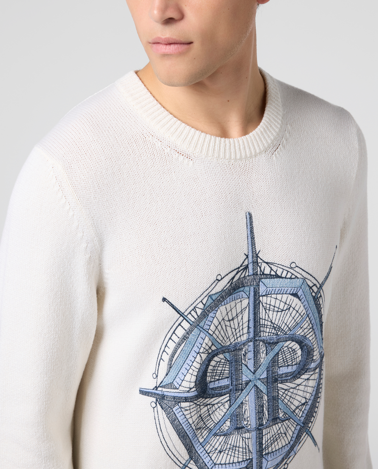 Kremowy sweter Wind Rose - Image #4