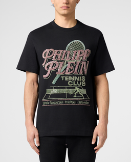 Czarny t-shirt Tennis Club Strass - Image #1