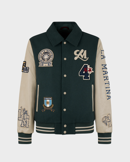 Zielona kurtka typu bomber z naszywkami - Image #0