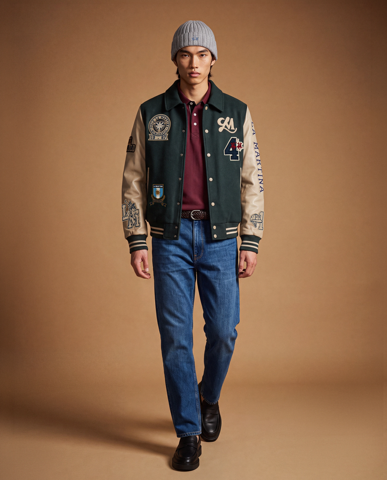 Zielona kurtka typu bomber z naszywkami - Image #4