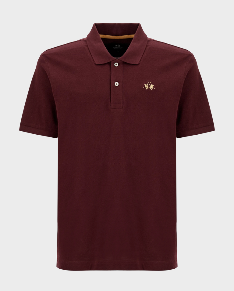 Bordowa koszulka polo regular fit