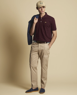 Bordowa koszulka polo regular fit - Image #3