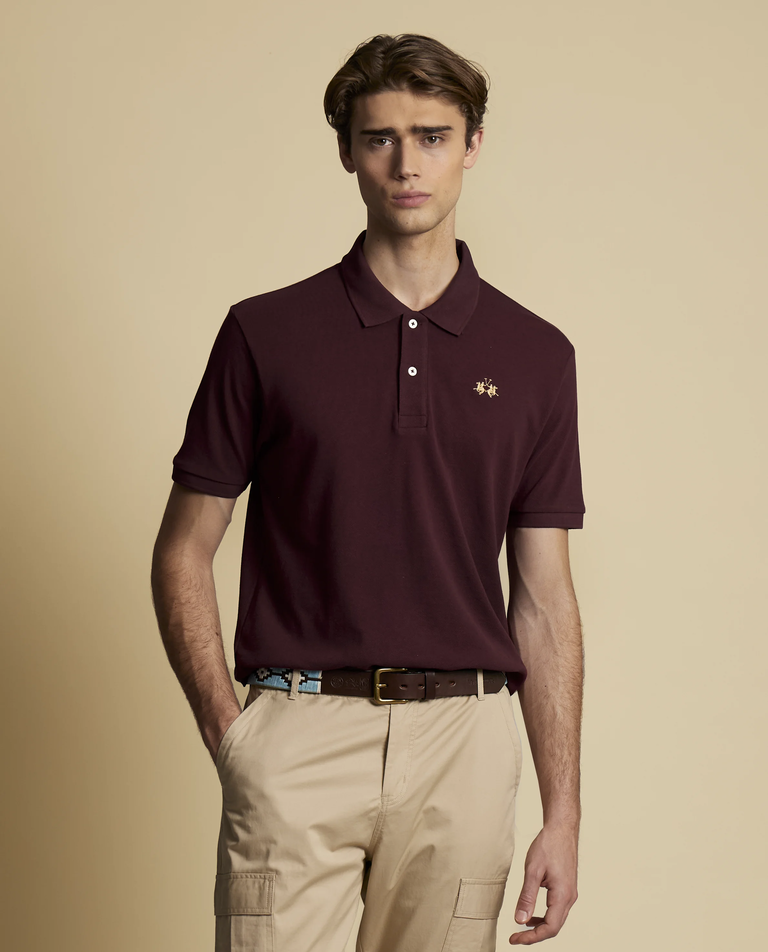 Bordowa koszulka polo regular fit