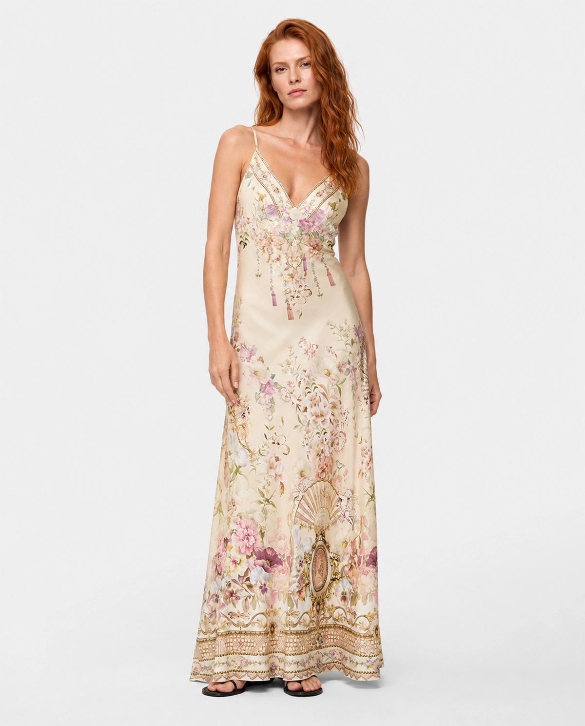 Kremowa sukienka w kwiaty Adorned in Aranjuez - Image #1