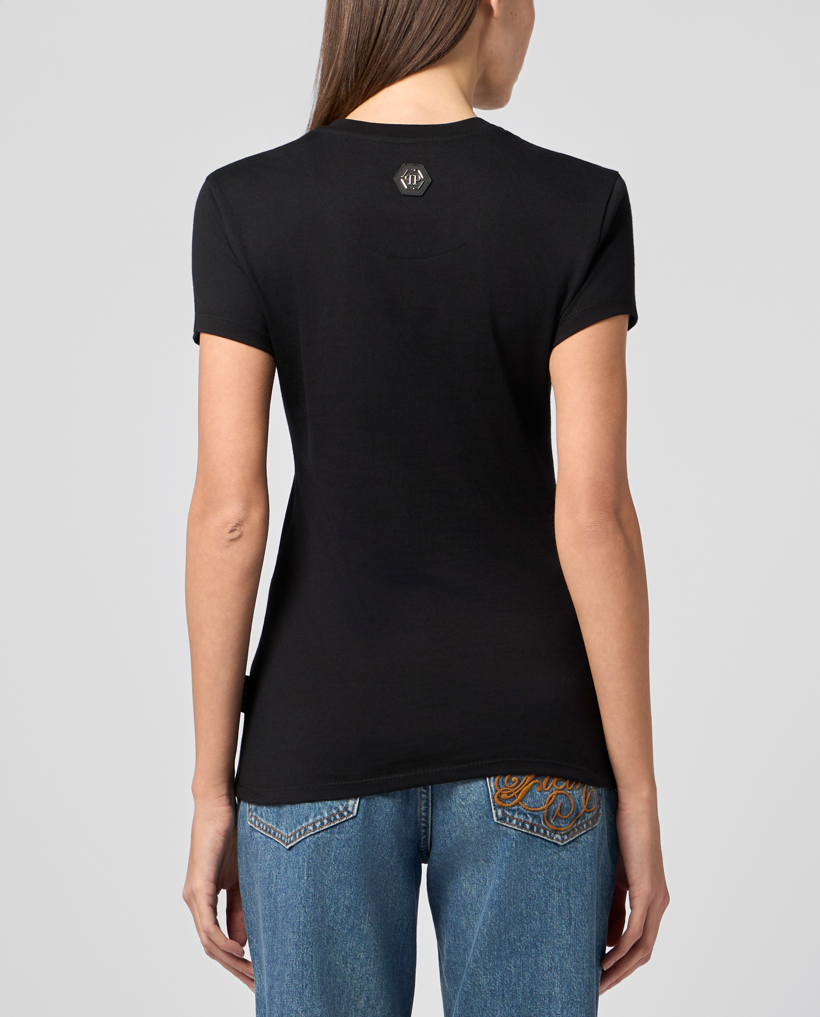 Czarny t-shirt Tennis Club Strass - Image #2