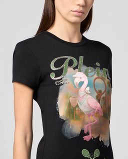 Czarny t-shirt Tennis Club Strass - Image #4