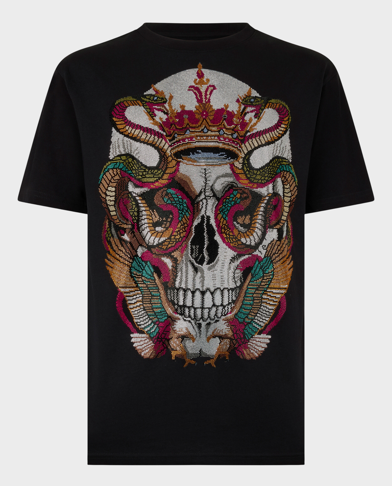 Czarny t-shirt Snake King Stones