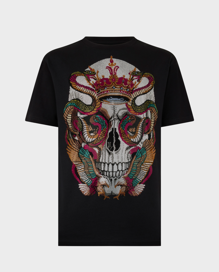 Czarny t-shirt Snake King Stones