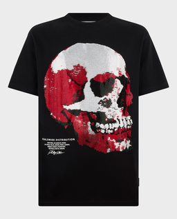Czarny t-shirt z motywem czarnym - Image #0