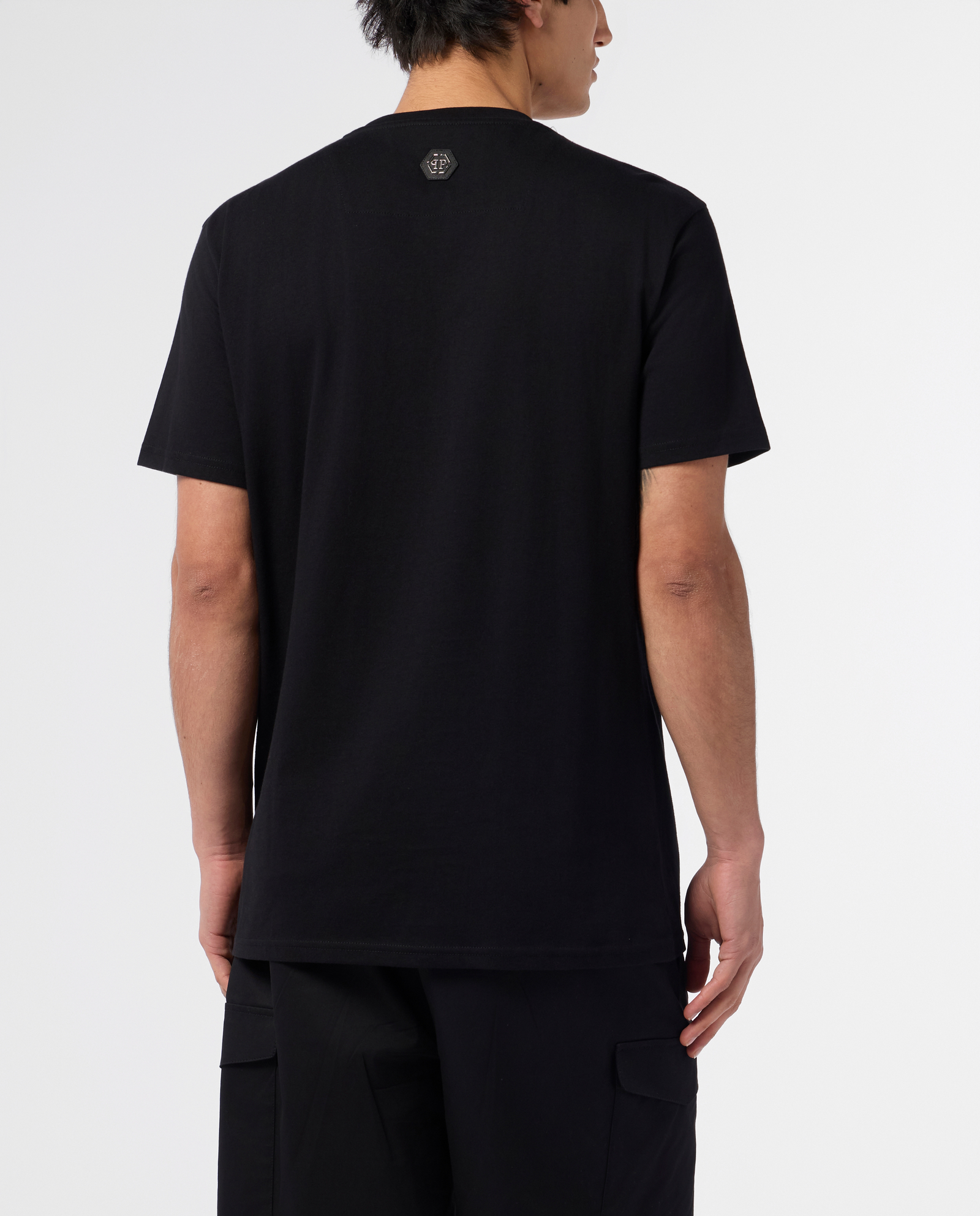 Czarny t-shirt z motywem czarnym - Image #2