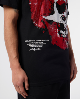 Czarny t-shirt z motywem czarnym - Image #4