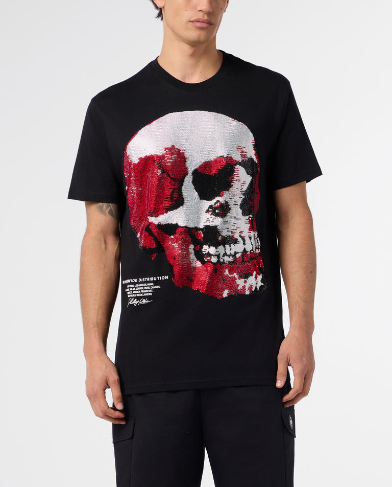 Czarny t-shirt z motywem czarnym
