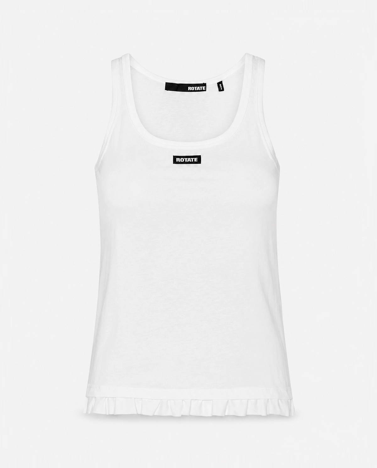 Biały tank top z falbanką - Image #0