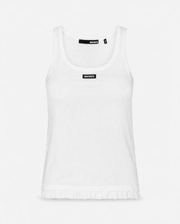 Biały tank top z falbanką - Image #0