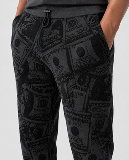 Czarne spodnie dresowe z wzorem wzorem Plein Dollars - Image #4