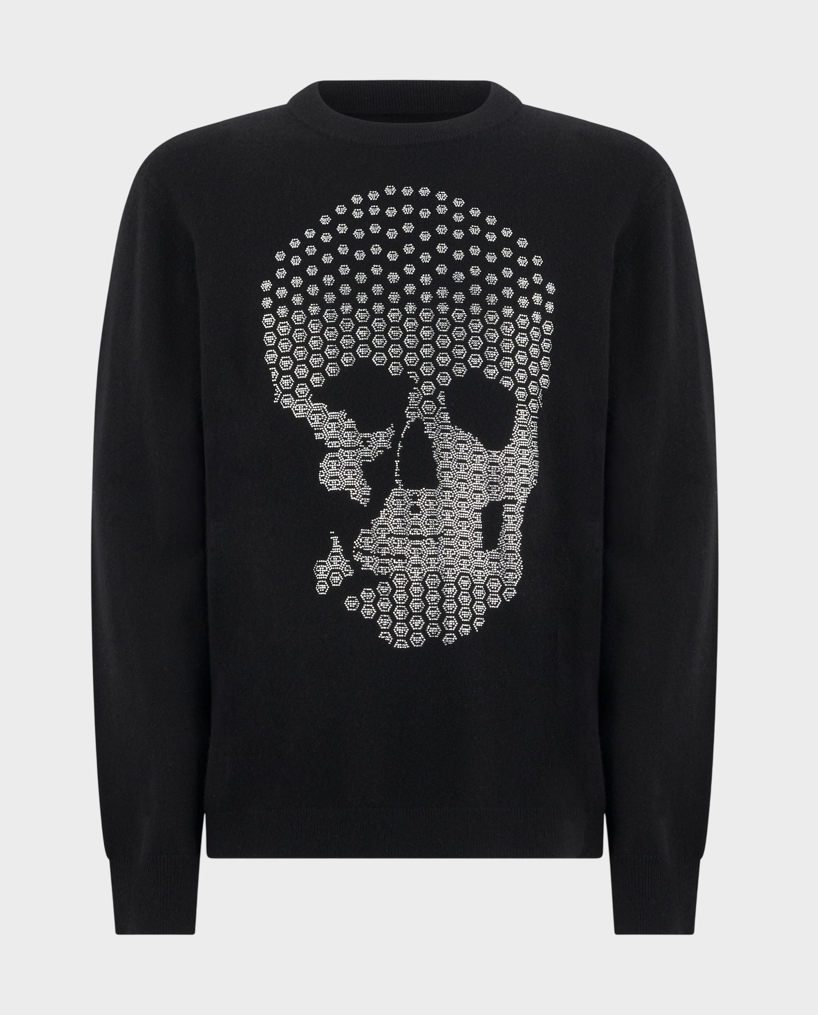 Kaszmirowy czarny sweter Skull Strass - Image #0