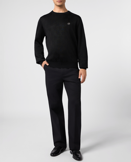 Czarny sweter w monogram - Image #3