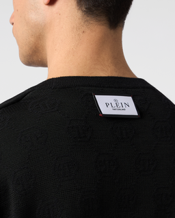 Czarny sweter w monogram - Image #4