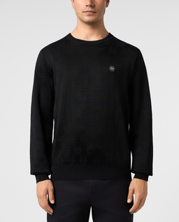 Czarny sweter w monogram - Image #1