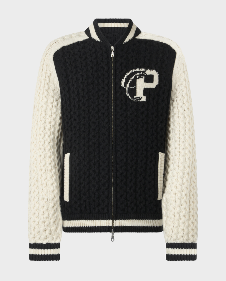 Dzianinowa kurtka typu bomber