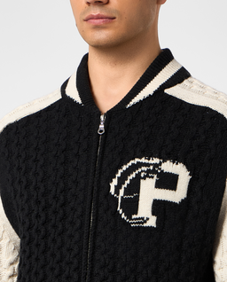 Dzianinowa kurtka typu bomber - Image #4