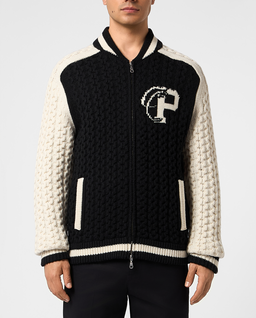 Dzianinowa kurtka typu bomber - Image #1