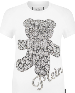 Biały t-shirt Teddy Crystal Pure Fit - Image #2