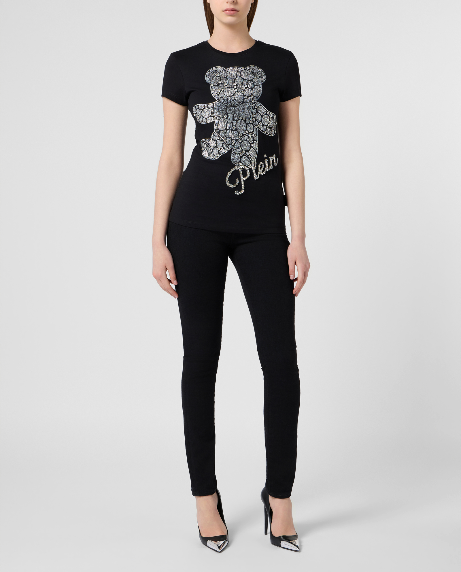 Czarny t-shirt Teddy Crystal Pure Fit - Image #2