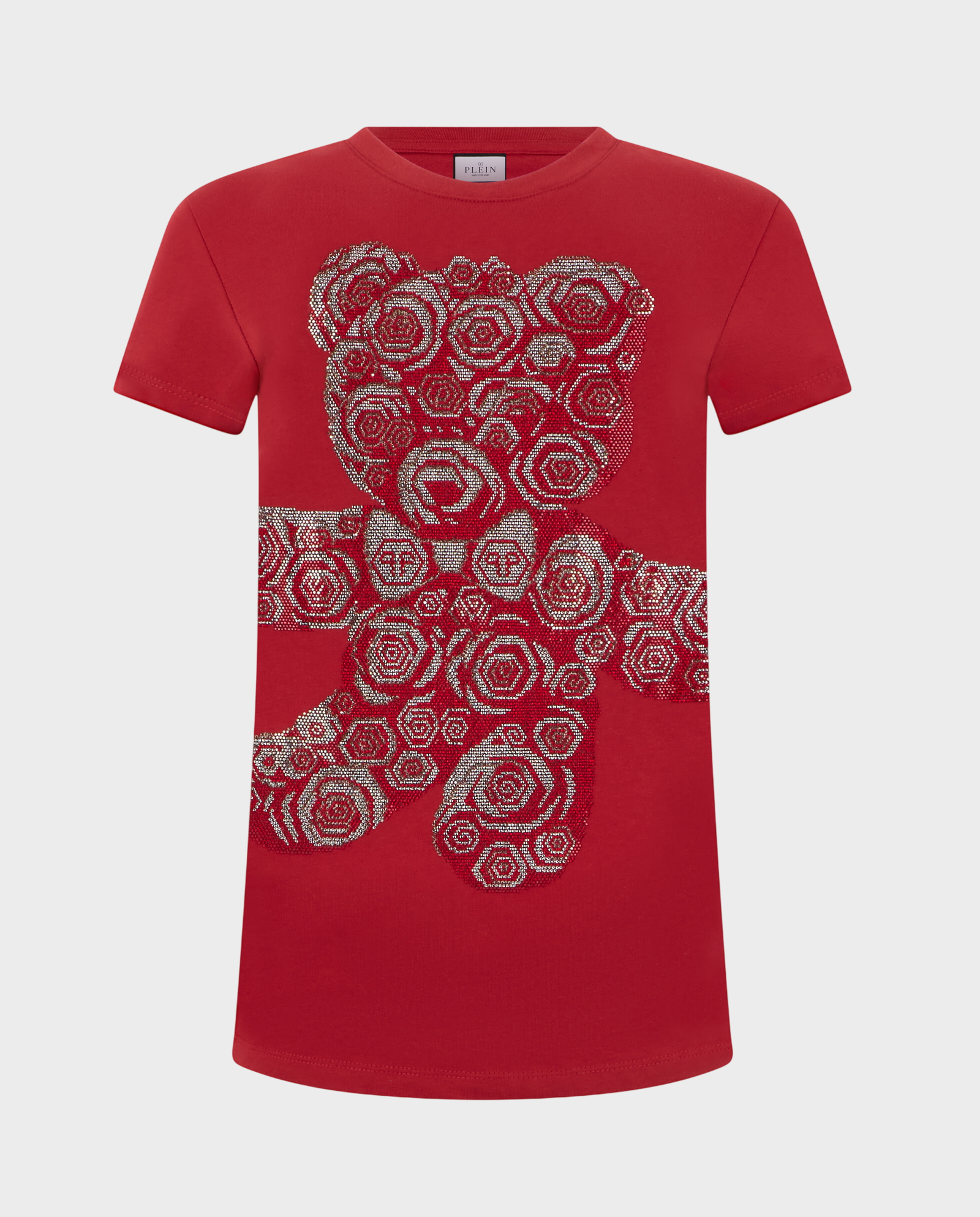 Czerwony t-shirt z motywem Flower Teddy Pure Fit - Image #0