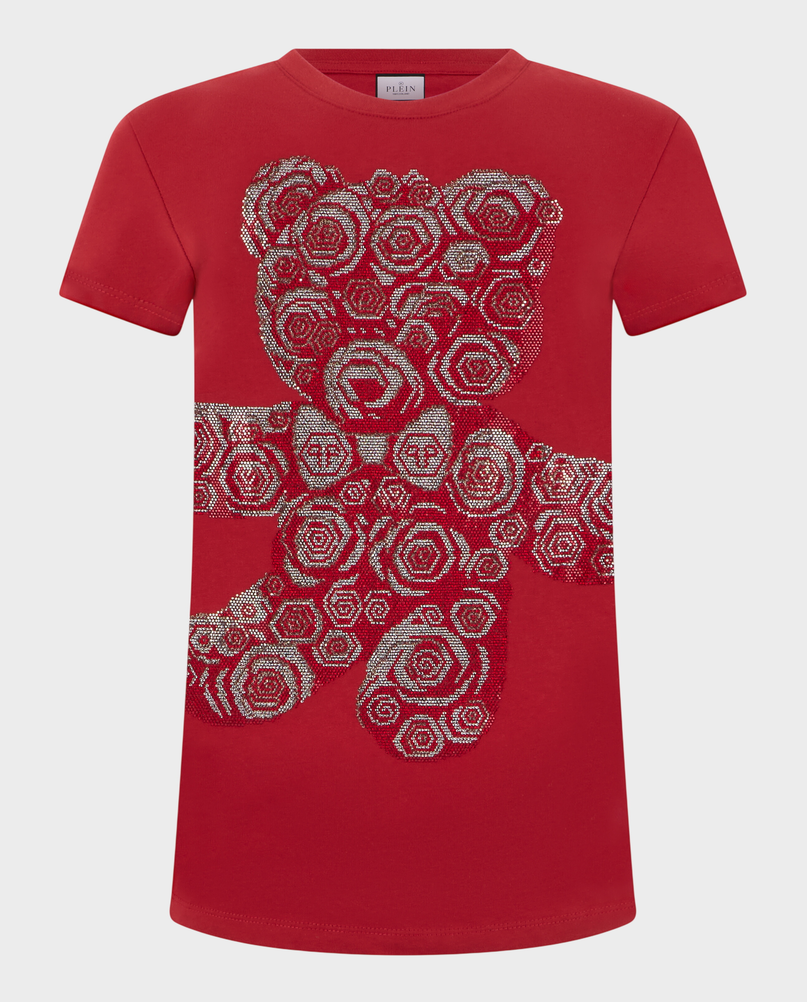 Czerwony t-shirt z motywem Flower Teddy Pure Fit - Image #0