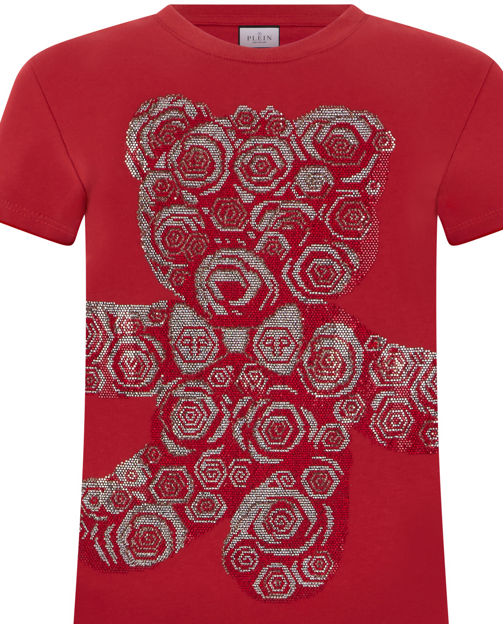 Czerwony t-shirt z motywem Flower Teddy Pure Fit - Image #1