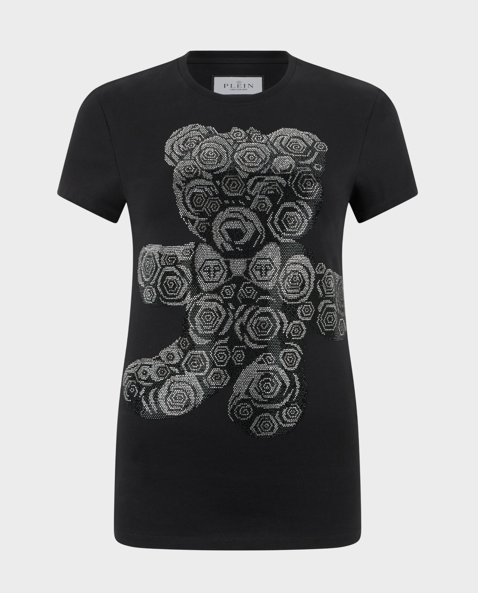 Czarny t-shirt z motywem Flower Teddy Pure Fit - Image #0