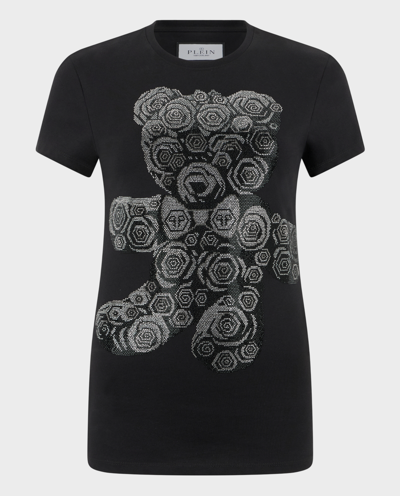 Czarny t-shirt z motywem Flower Teddy Pure Fit - Image #0